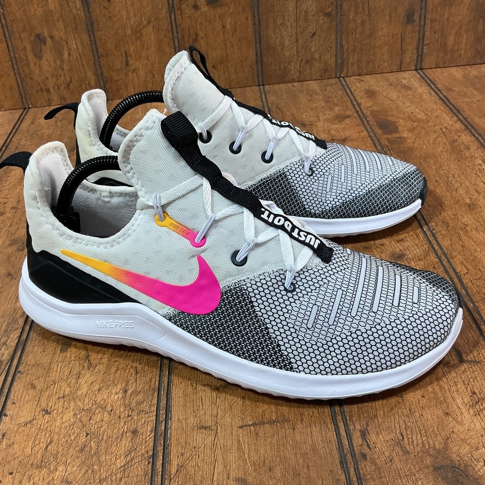 Nike Free TR 8 Womens Size 10.5 Black White Pink Athletic Running Shoes Sneakers